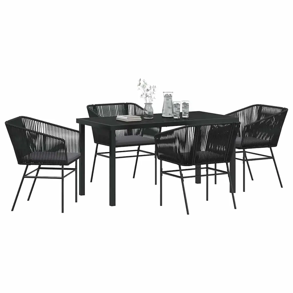 Black Steel Frame Garden Dining Set