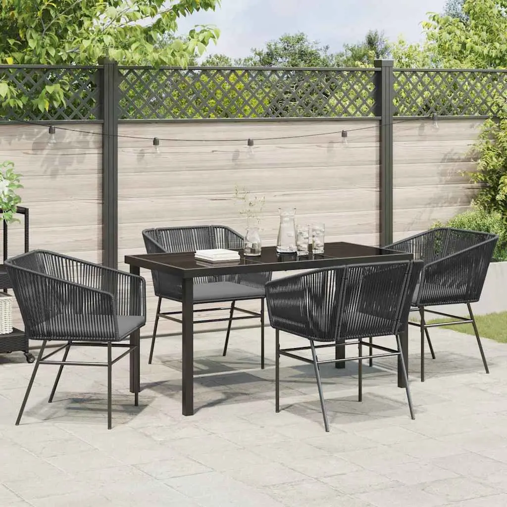 Black Steel Frame Garden Dining Set