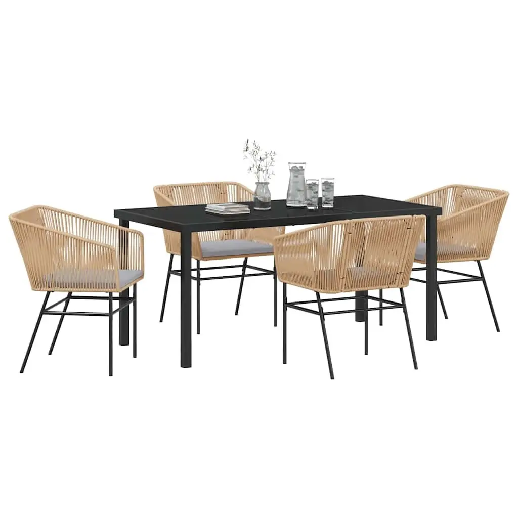 5-Piece Garden Dining Set with Weatherproof Cushions