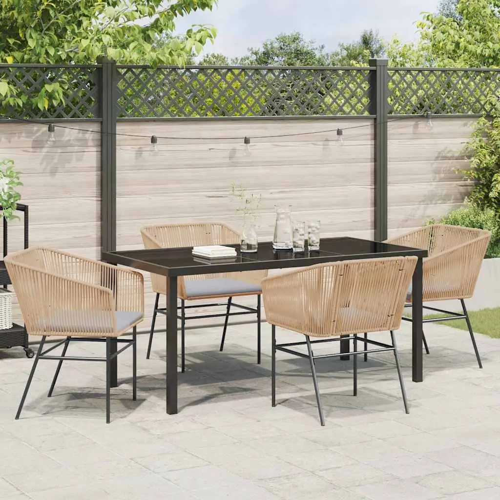 5-Piece Garden Dining Set with Weatherproof Cushions