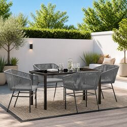 5 Piece Modern Garden Dining Set with Cushions