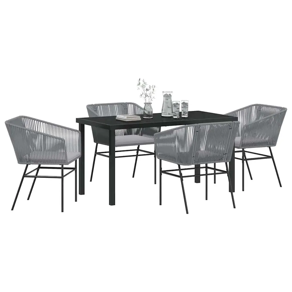 5 Piece Modern Garden Dining Set with Cushions