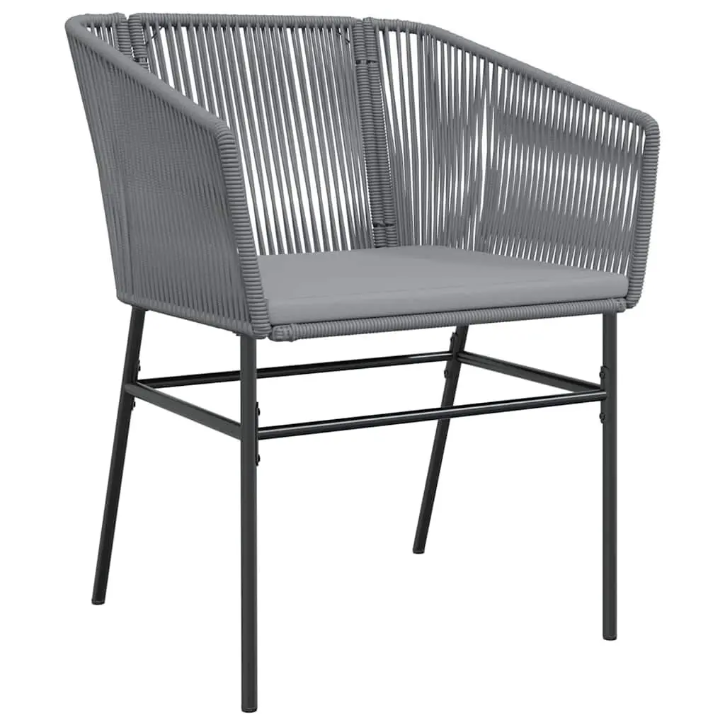 Garden Dining Set 7 Piece Outdoor Use Rectangular Table Chairs Grey Steel