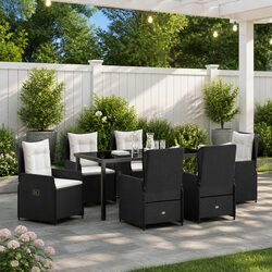 Specifications for the 7-Piece Black Outdoor Dining Set