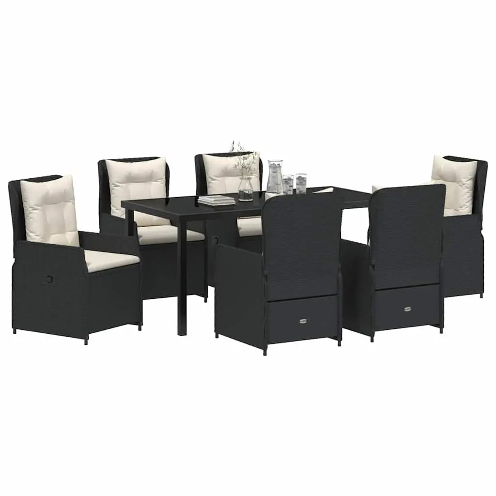 7-Piece Black Outdoor Dining Set