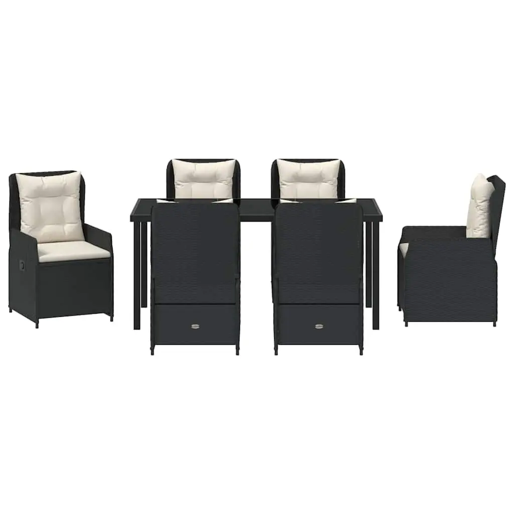 7-Piece Black Outdoor Dining Set