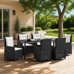 7-Piece Black Outdoor Dining Set Specifications and Features