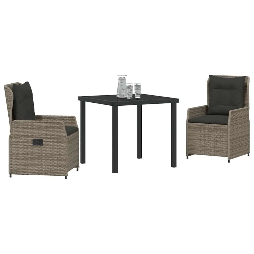 3-Piece Grey Garden Dining Set