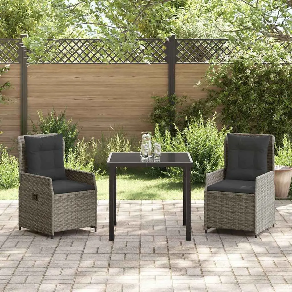 3-Piece Grey Garden Dining Set