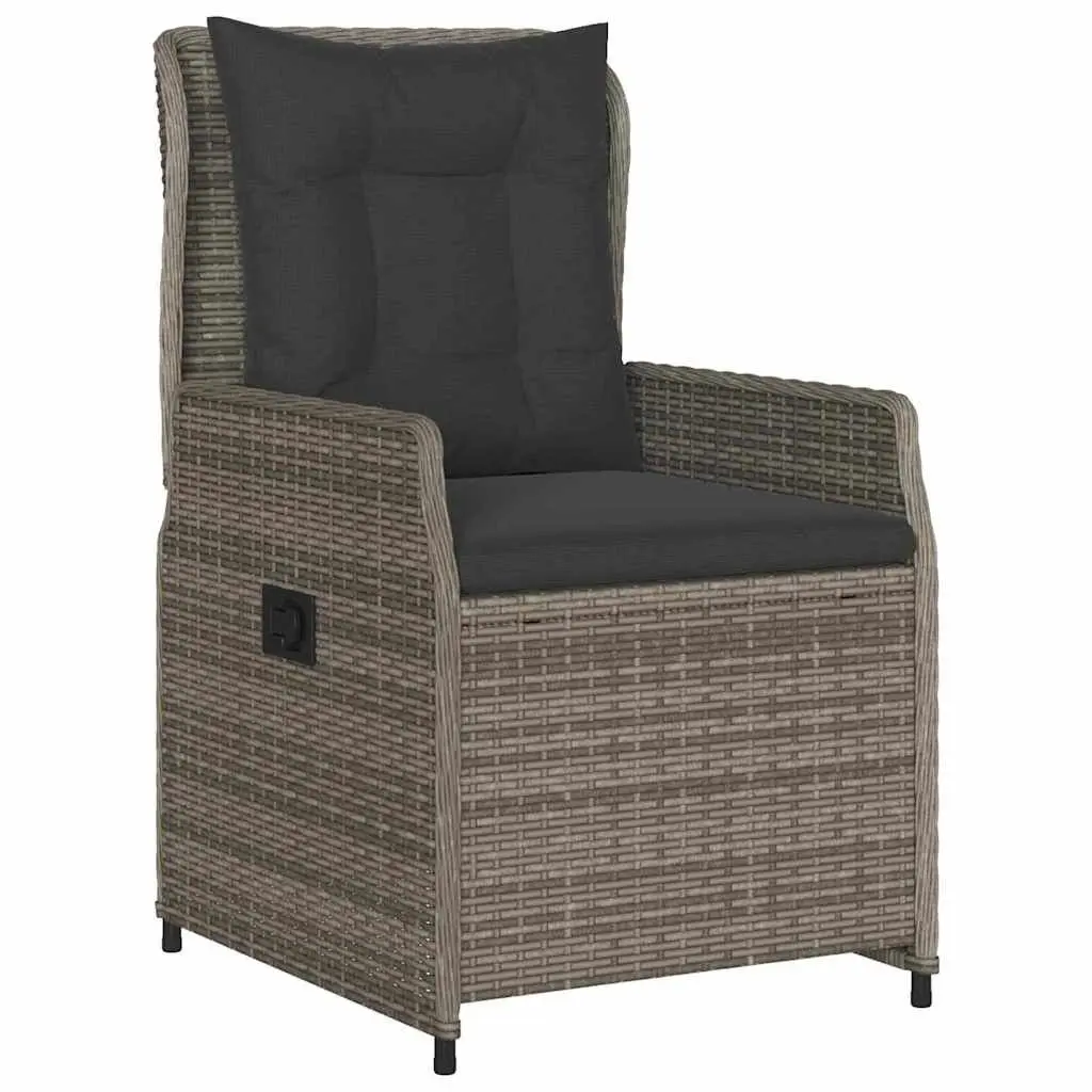 Outdoor Garden Dining Set 5 Pieces Grey Poly Rattan Table Chairs Patio Furniture
