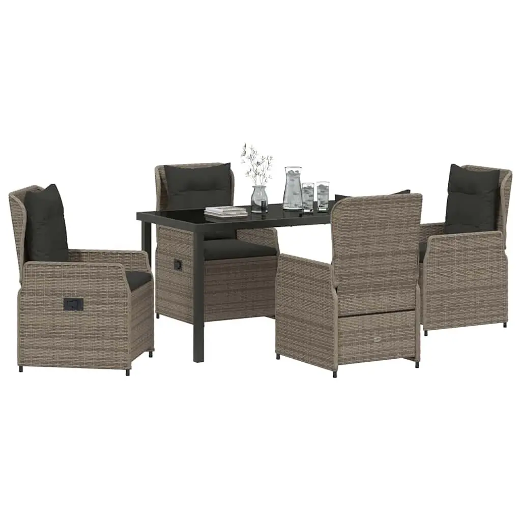 5 Piece Grey Garden Dining Set