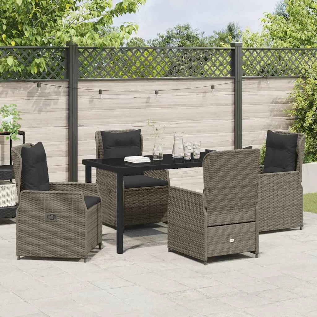 5 Piece Grey Garden Dining Set