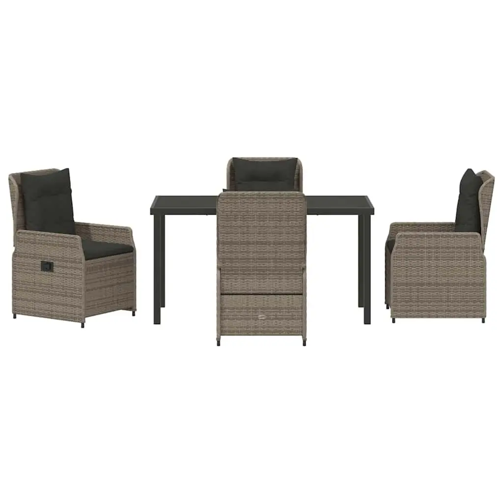 5 Piece Grey Garden Dining Set