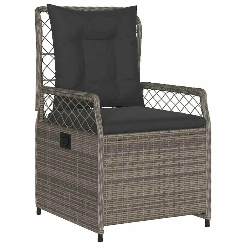 7-Piece Garden Dining Set with Glass Top and Rattan Chairs