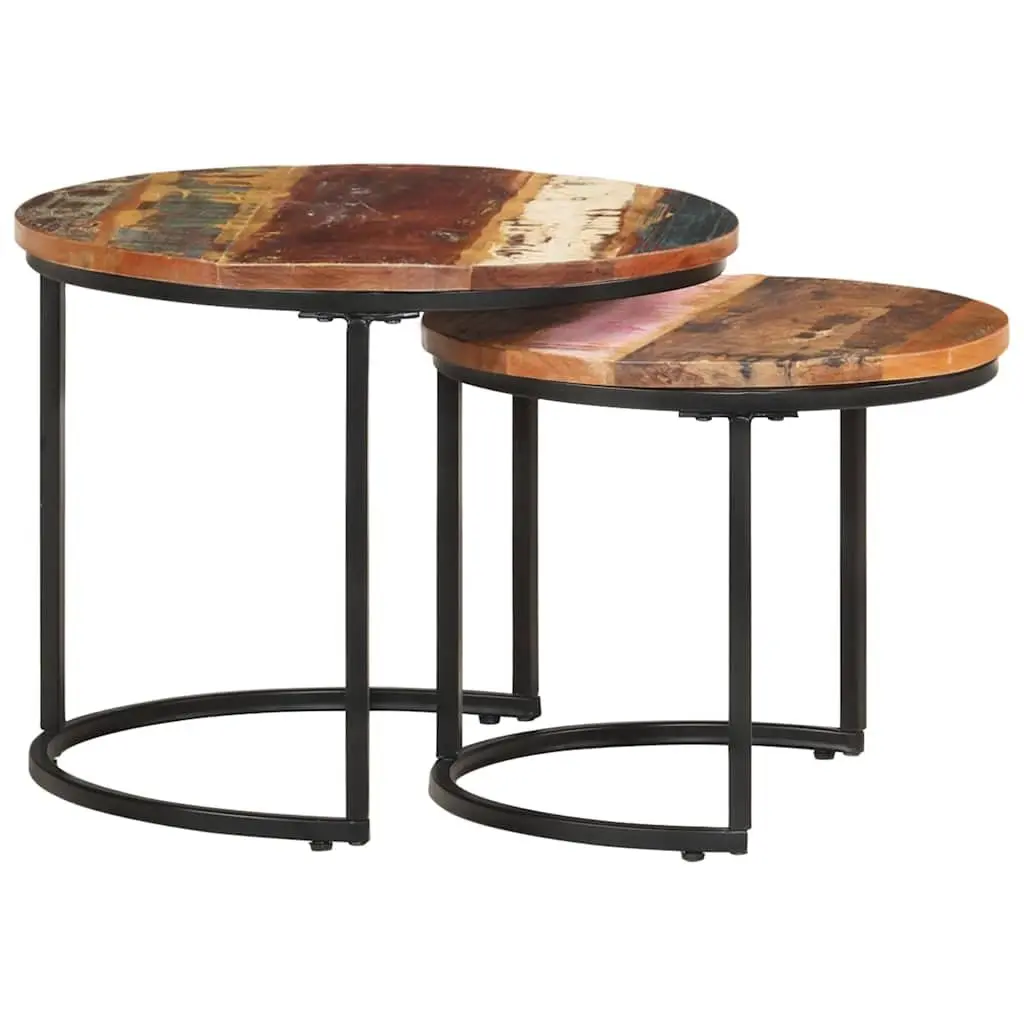 Nesting Tables Set of 2 Solid Reclaimed Wood Coffee Table Living Room Accent
