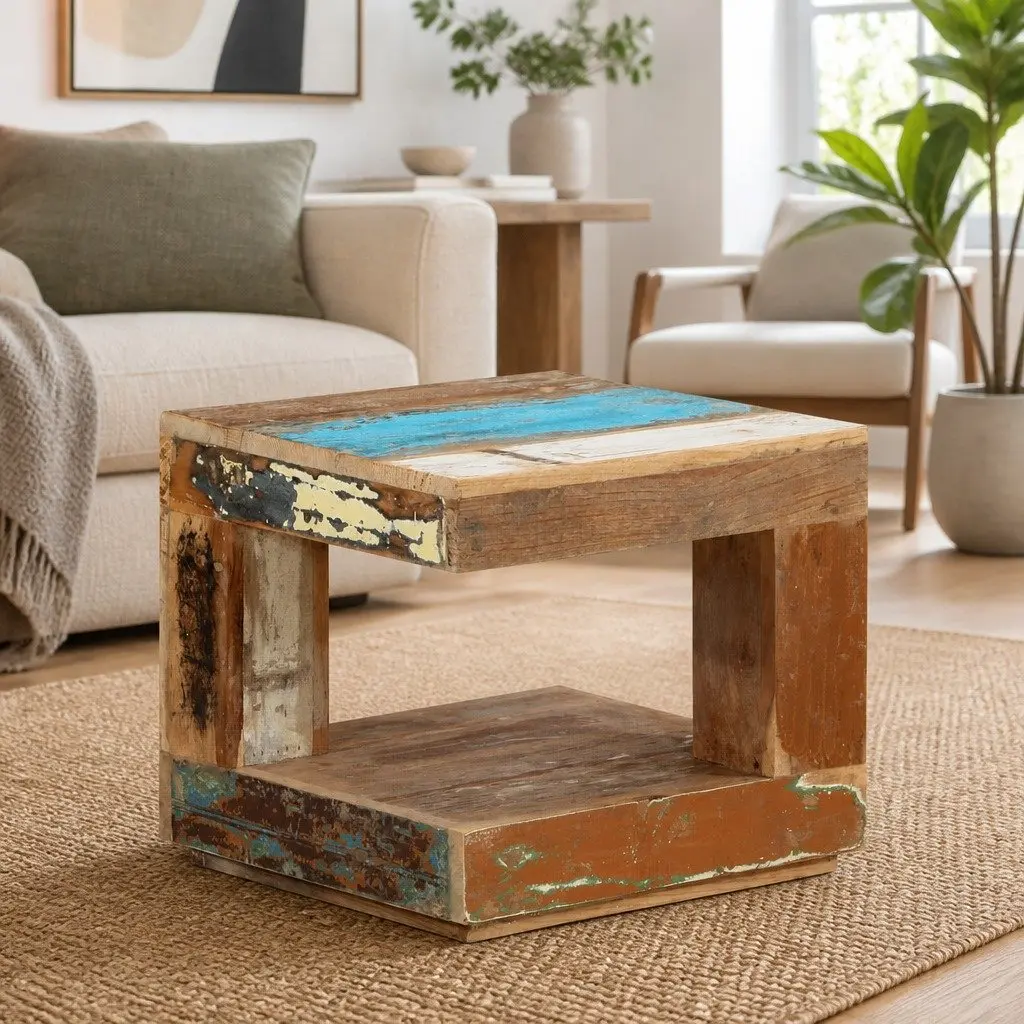 Coffee Table 45x45x40 cm Reclaimed Wood Solid Living Room Accent Side Table