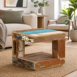 Coffee Table 45x45x40 cm Reclaimed Wood Solid Living Room Accent Side Table