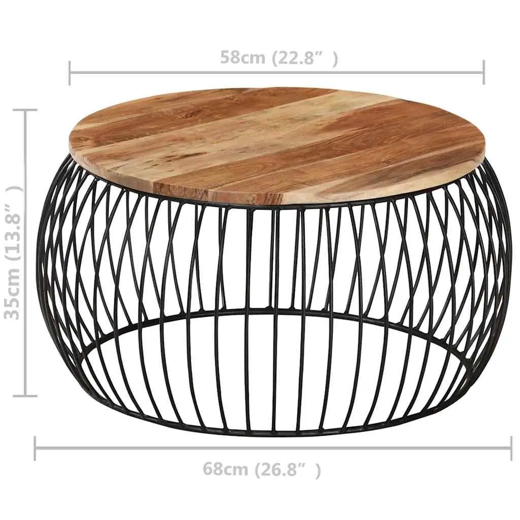 Brown Wooden Coffee Table Ø68 cm