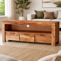 TV Cabinet Dimensions 110x30x40 cm in Solid Acacia Wood