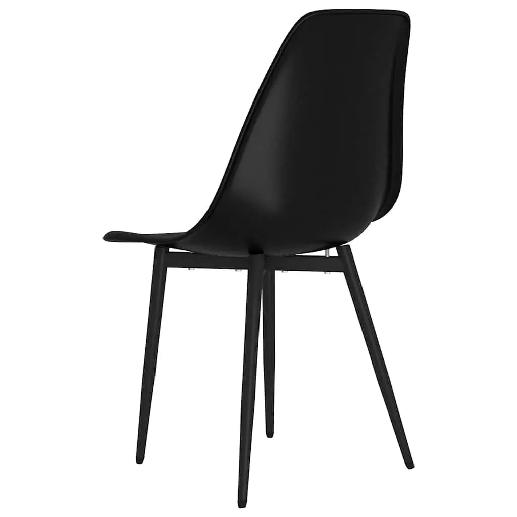 Dining Chairs Set of 4 Kitchen Dining Room Black Ergonomic Curved Backrest Metal Legs