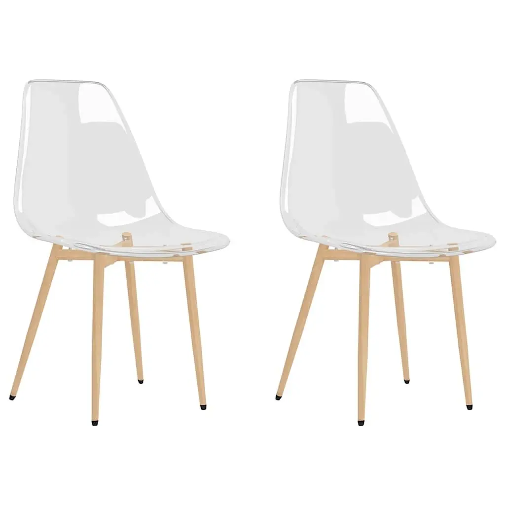 Dining Chairs Kitchen Room 2 Piece Transparent Seat Ergonomic Backrest
