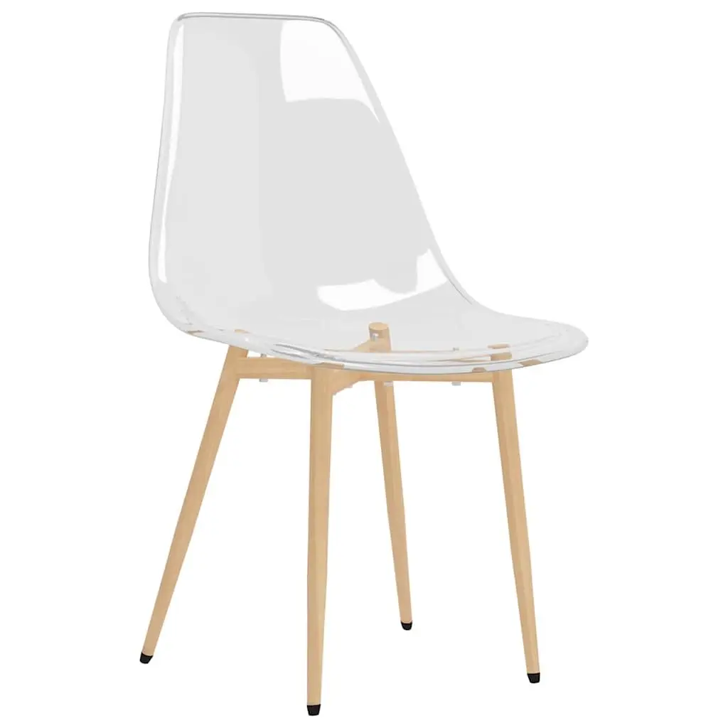 Dining Chairs Kitchen Room 2 Piece Transparent Seat Ergonomic Backrest