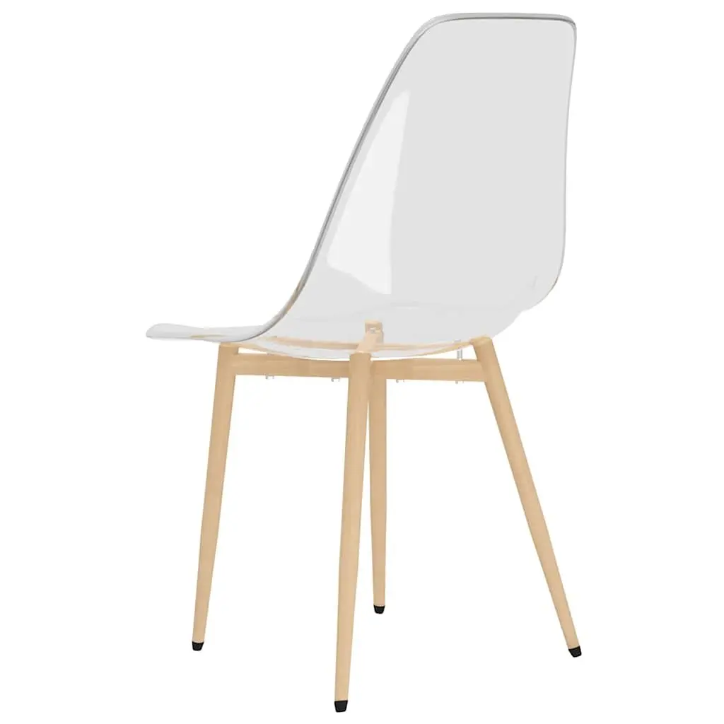 Dining Chairs Kitchen Room 2 Piece Transparent Seat Ergonomic Backrest