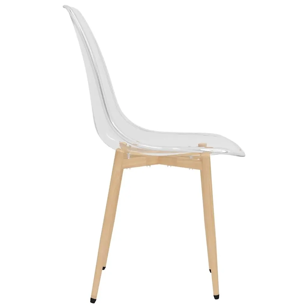 Dining Chairs Kitchen Room 2 Piece Transparent Seat Ergonomic Backrest
