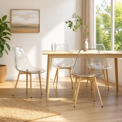 Dining Chairs 4 pcs: Transparent Ergonomic Seats