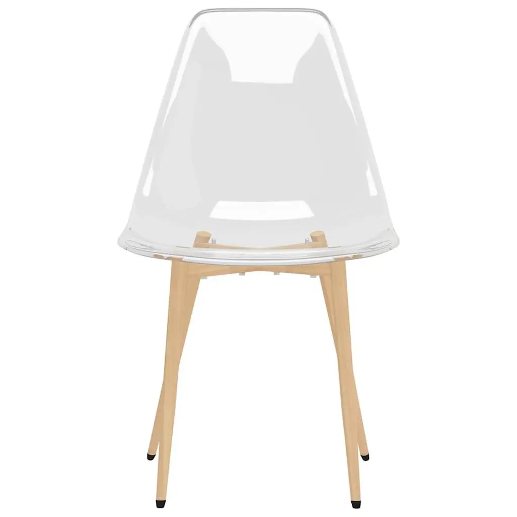 Dining Chairs 4 pcs Transparent Seat Ergonomic Backrest Kitchen Furniture