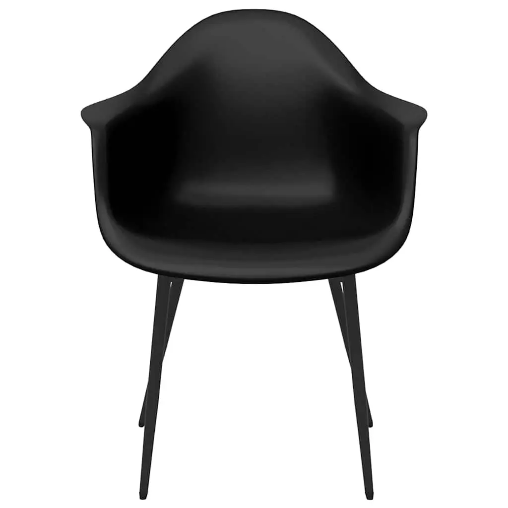 Dining Chairs for Kitchen Black Polypropylene 4 Piece Ergonomic Curved Backrest
