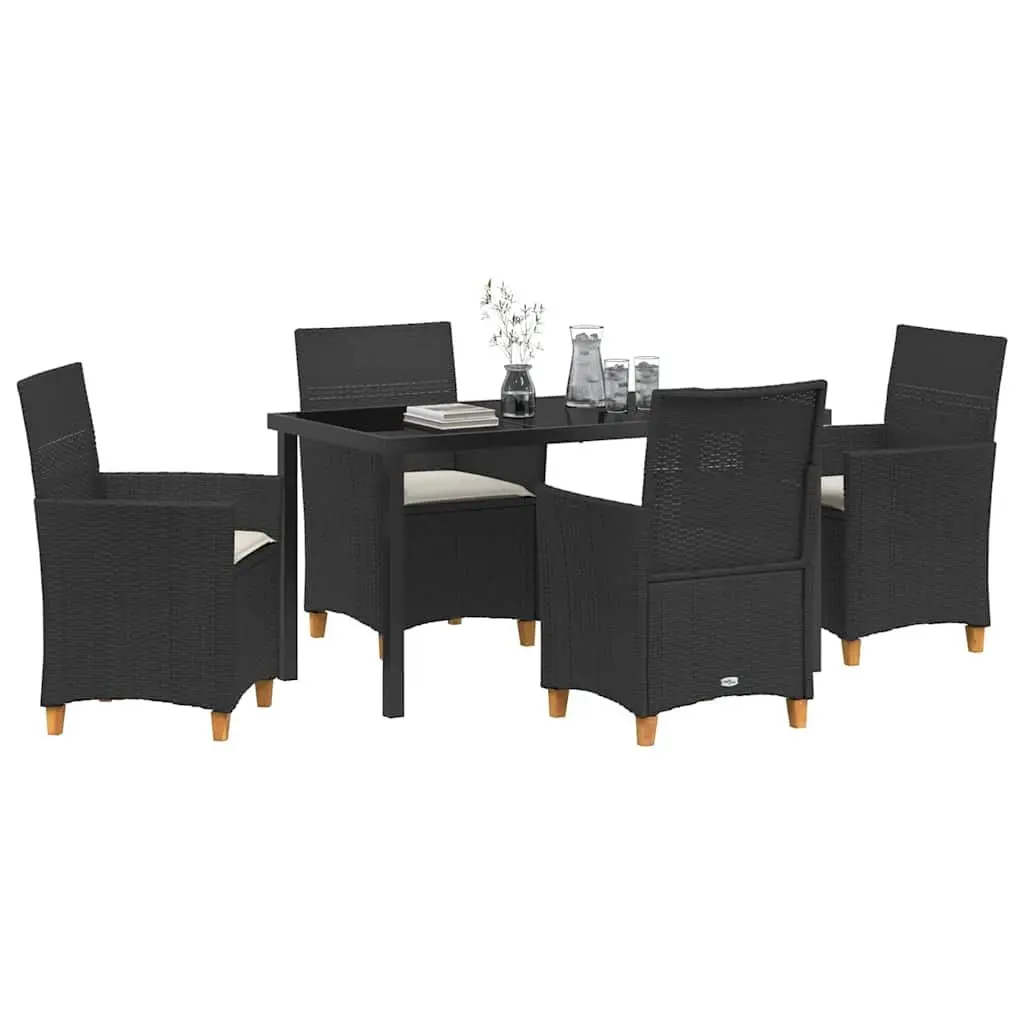 5-Piece Black Garden Dining Set