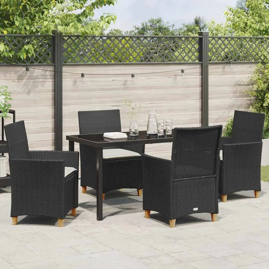 5-Piece Black Garden Dining Set