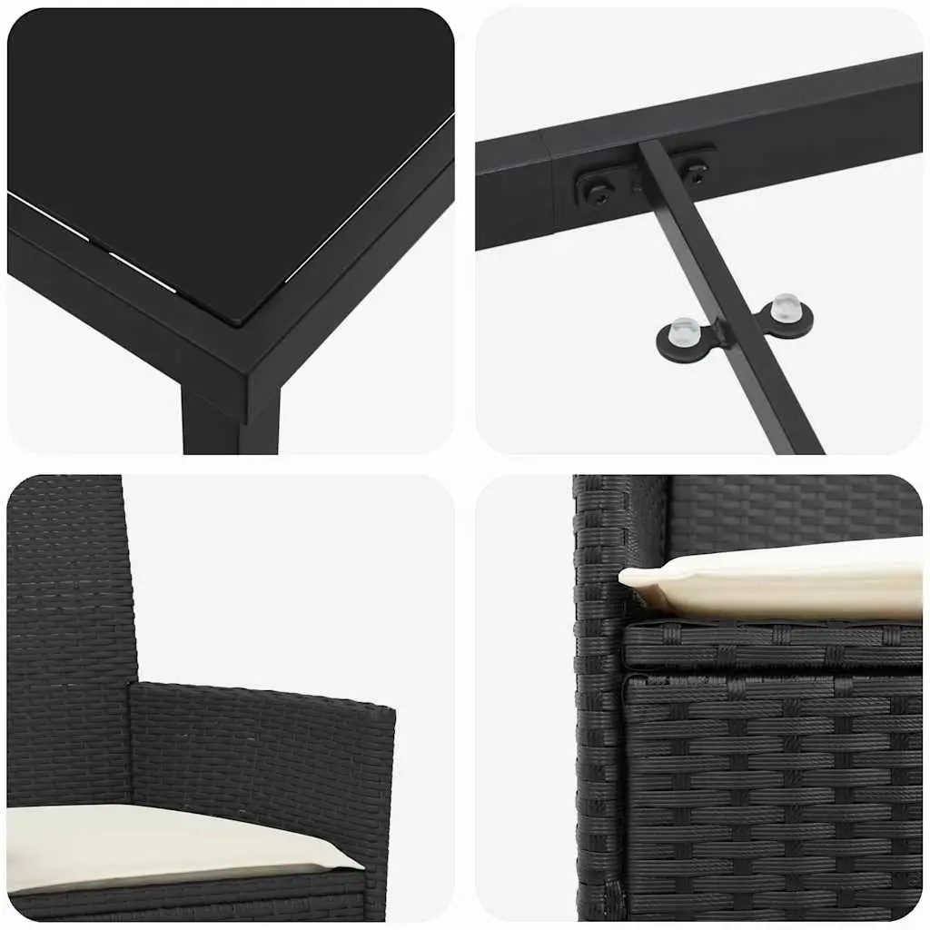 5-Piece Black Garden Dining Set