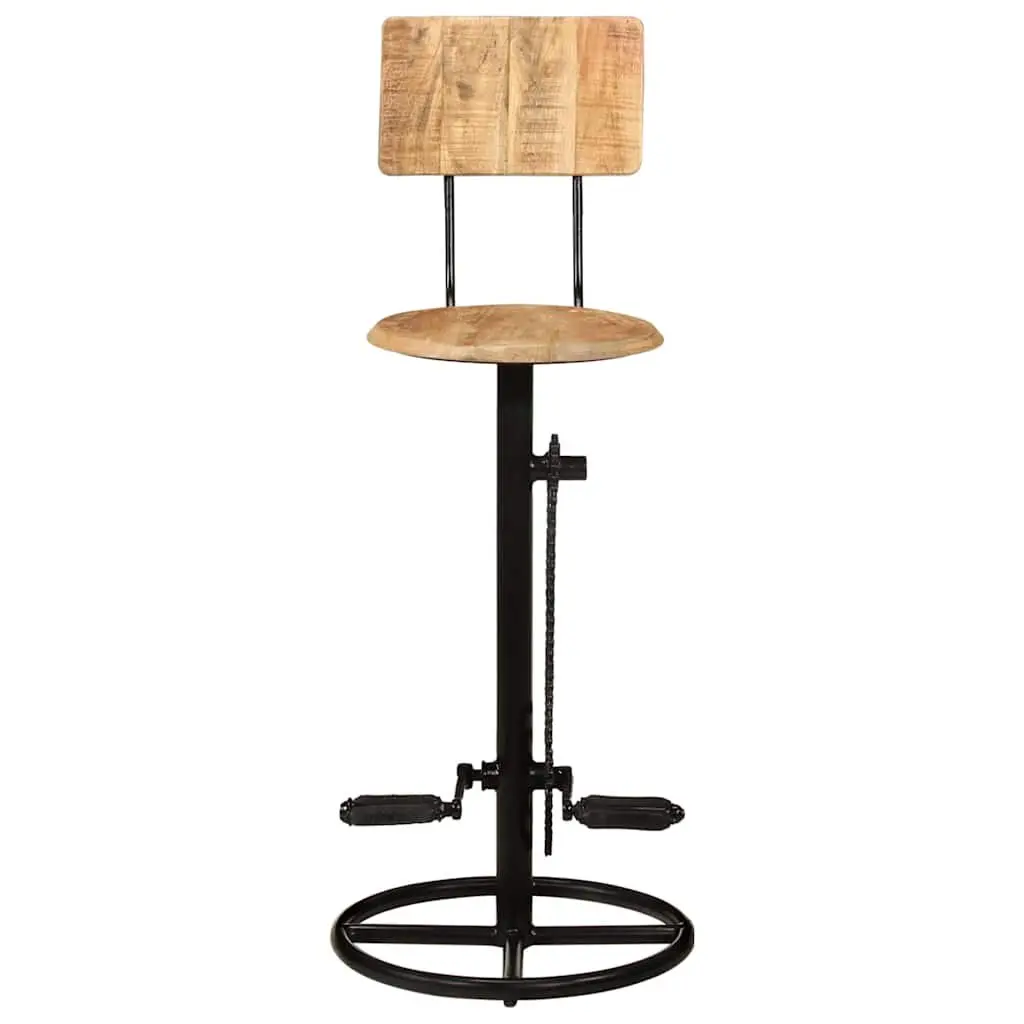 Bar Stools 2 pcs Solid Wood Mango Brown Kitchen Dining Room Seating with