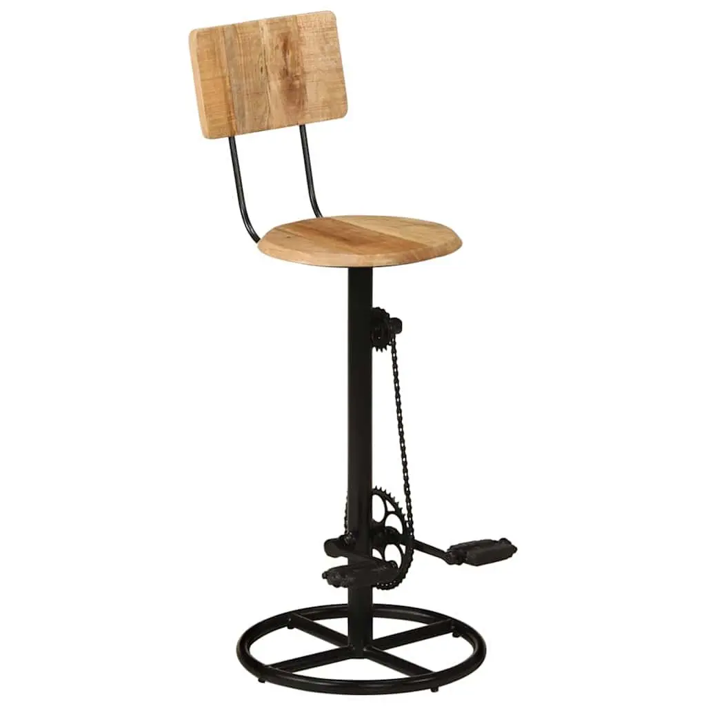 Bar Stools 2 pcs Solid Wood Mango Brown Kitchen Dining Room Seating with