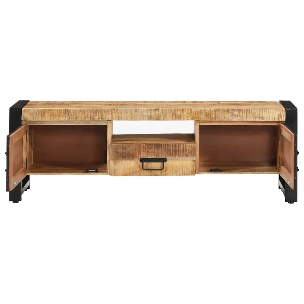 TV Cabinet Living Room 120x30x40 cm Solid Wood Media Storage Unit with Doors and Drawer