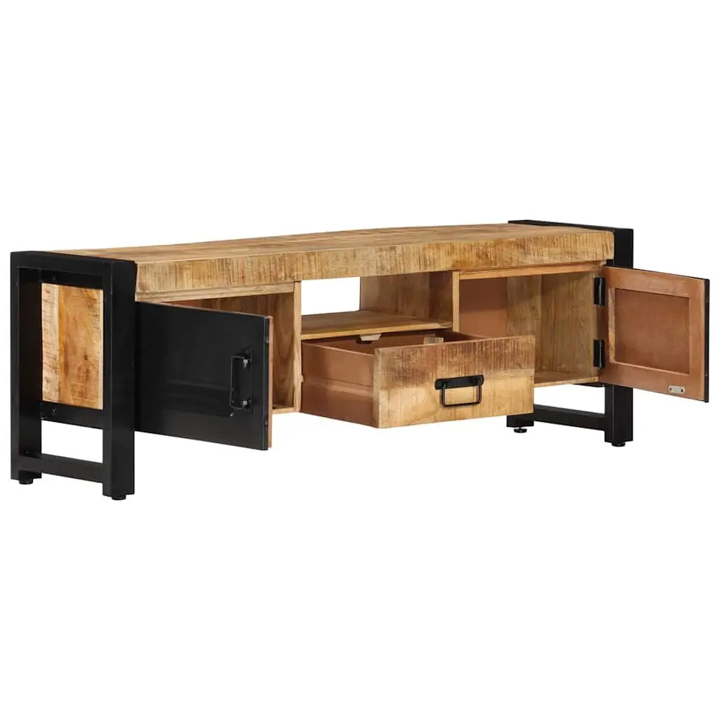 TV Cabinet Living Room 120x30x40 cm Solid Wood Media Storage Unit with Doors and Drawer