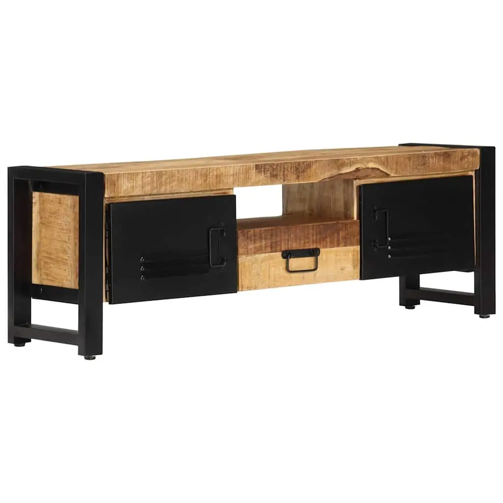 TV Cabinet Living Room 120x30x40 cm Solid Wood Media Storage Unit with Doors and Drawer