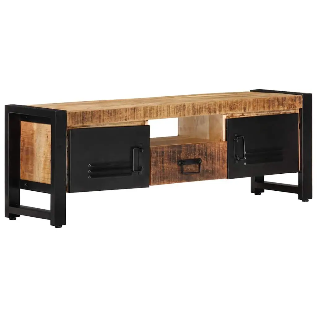 TV Cabinet Living Room 120x30x40 cm Solid Wood Media Storage Unit with Doors and Drawer