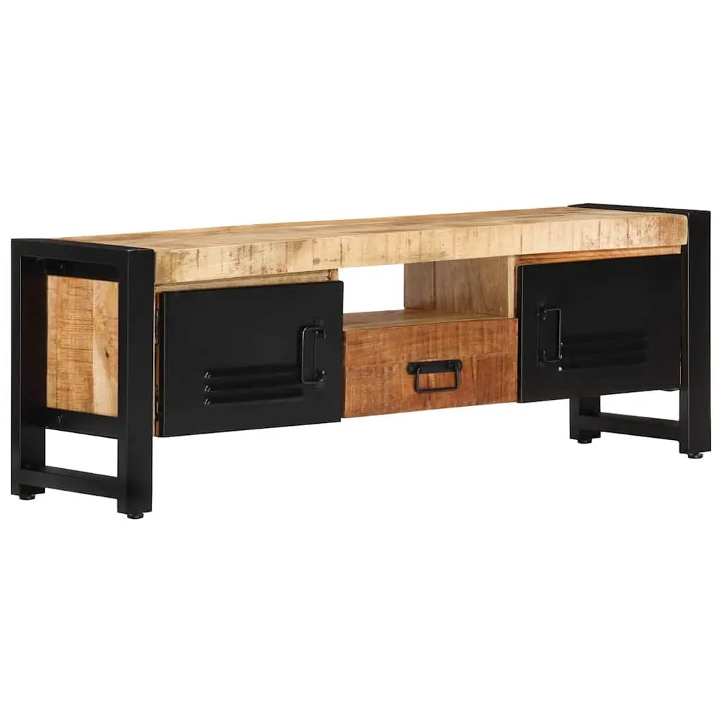 TV Cabinet Living Room 120x30x40 cm Solid Wood Media Storage Unit with Doors and Drawer