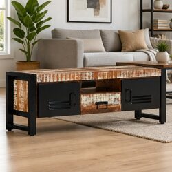 TV Cabinet Dimensions 120x30x40 cm, Reclaimed Wood Design