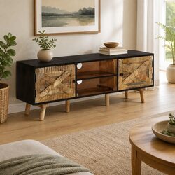 TV Cabinet Dimensions 140x30x46 cm, Made from Mango and Acacia