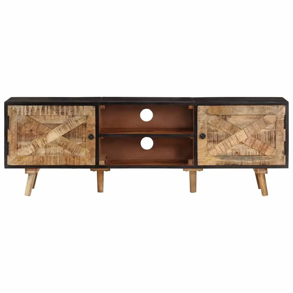 TV Cabinet Living Room Bedroom 140x30x46 cm Rough Mango Wood Acacia