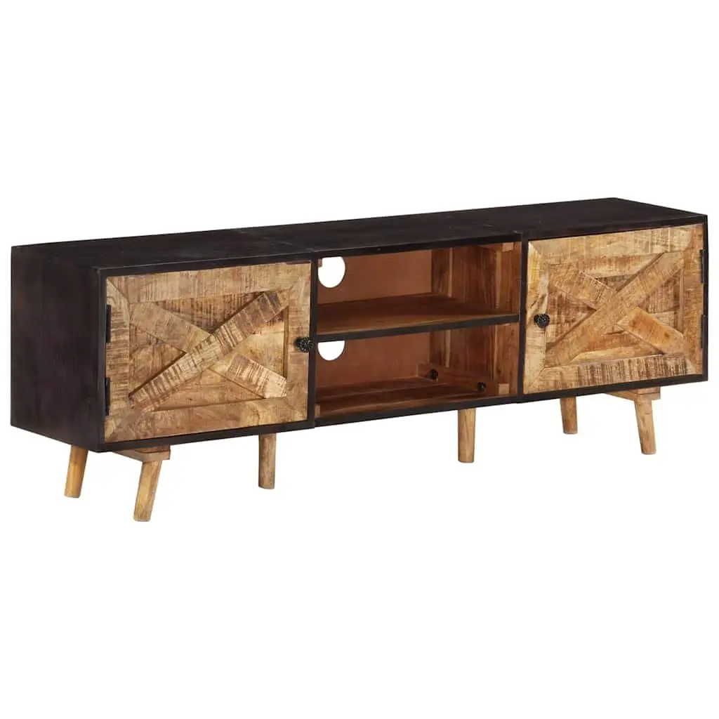 TV Cabinet Living Room Bedroom 140x30x46 cm Rough Mango Wood Acacia