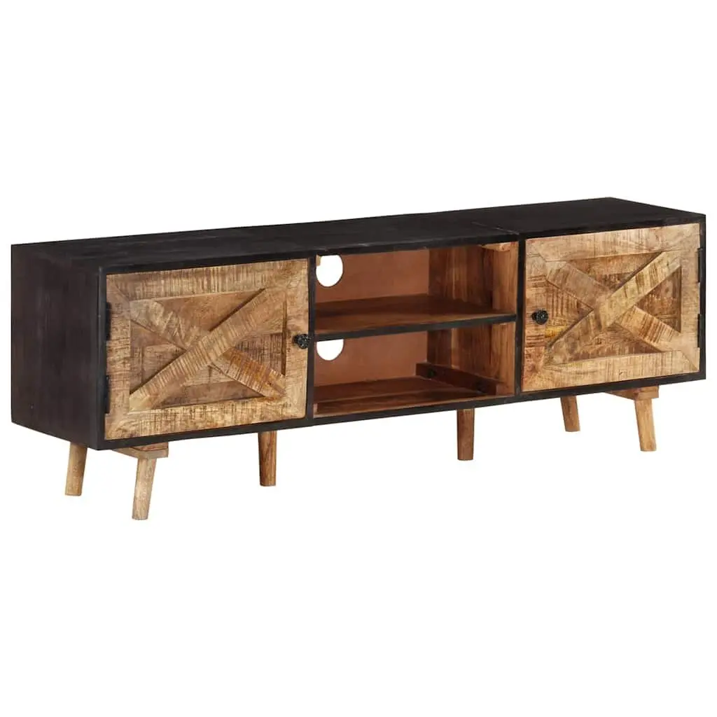 TV Cabinet Living Room Bedroom 140x30x46 cm Rough Mango Wood Acacia