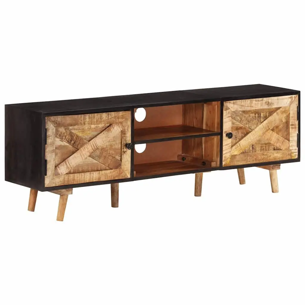 TV Cabinet Living Room Bedroom 140x30x46 cm Rough Mango Wood Acacia
