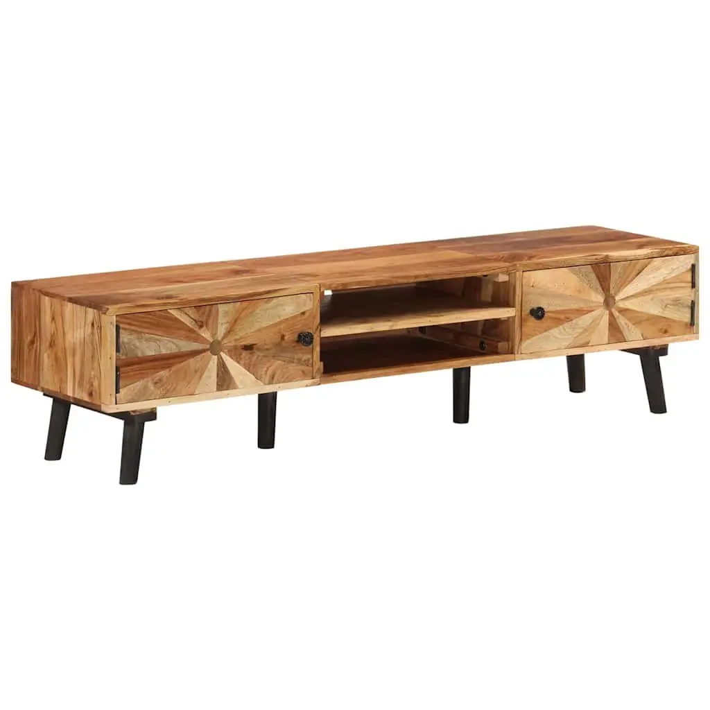 TV Cabinet Living Room 145x35x35 cm Solid Wood Acacia Brown Storage Furniture