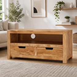 TV Cabinet Dimensions: 88x35x40 cm, Solid Acacia Wood