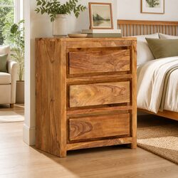 Acacia Drawer Cabinet Dimensions: 60x33x75 cm, 3 Drawers